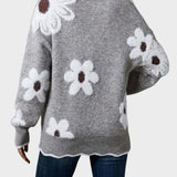 Adriana ™ ｜Elegantný kvetinový sveter s výstrihom do V