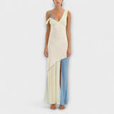 Alora ™ ｜Midi šaty Thames s detailom splicing