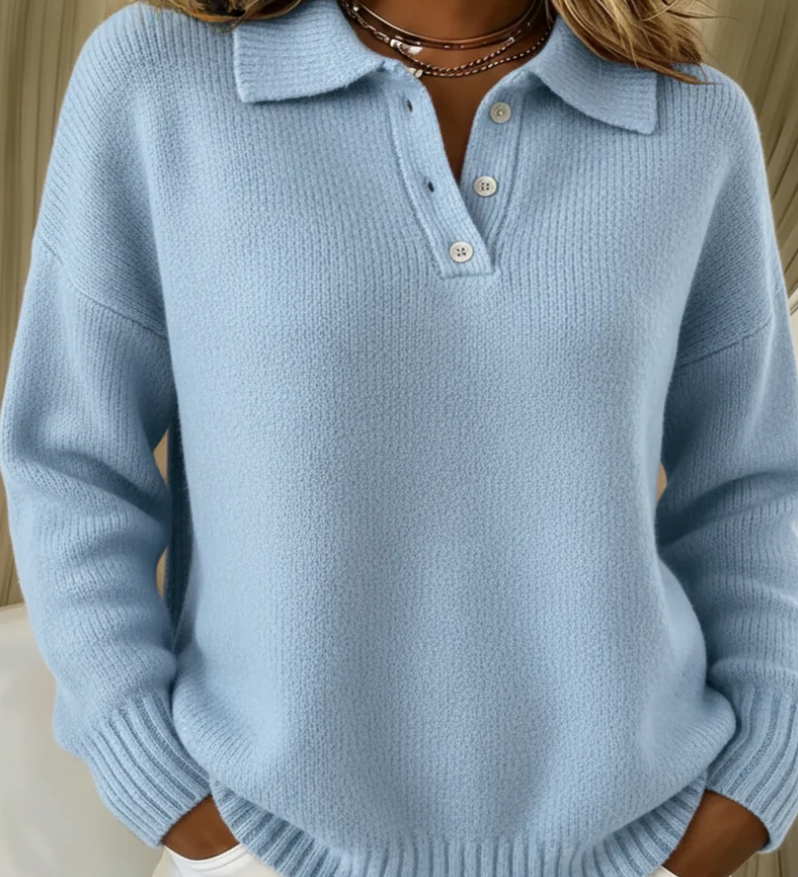 Olivia - Mäkký pletený polo sveter