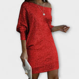 Veronika™ ｜Party šaty s flitrami a kontrastom