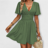 Winslet ™ ｜ Šaty s naťahovaným pásom a V-výstrihom