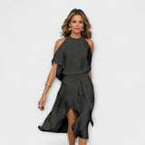 Madonna ™ ｜ Elegantné šaty s módnym výstrihom na ramenách