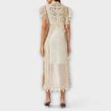 Mira  ™ ｜Tkané priesvitné organza maxikrásne šaty