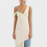 Alora ™ ｜Midi šaty Thames s detailom splicing