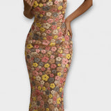 Oakley ™ ｜ Maxi šaty s kvetinovými flitrami v štýle 80. rokov