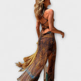 Poplatok ™ ｜ Jedinečné midi šaty s cowl-výstrihom