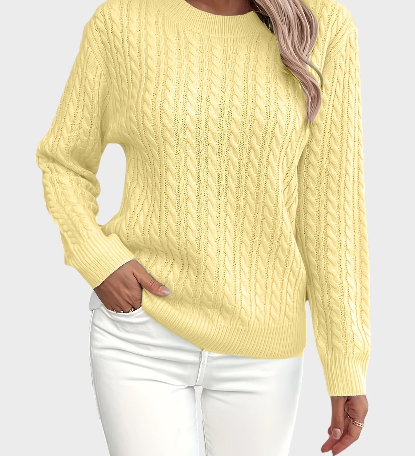 Jana™ ｜Dámsky pletený sveter s vrkočovým vzorom