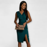 Desi ™ ｜ Šaty s V-výstrihom a rozparkom