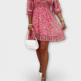 Zdenka™ ｜Kvetinové šaty s balónovými rukávmi pre ženy