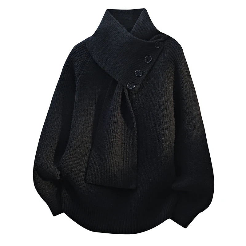 Ariane – Elegantný pletený sveter so šálovým golierom