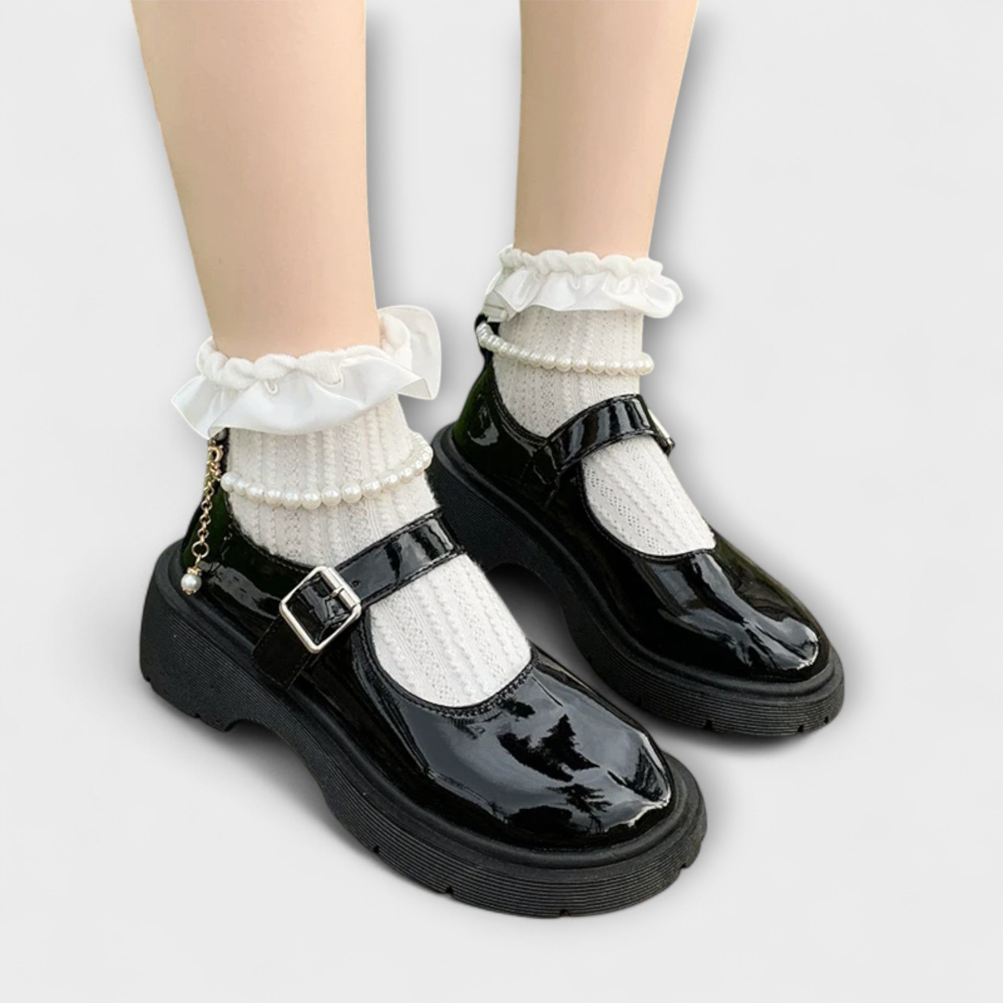 Perla™ ｜- Luxusné perlové Mary Jane kožené topánky