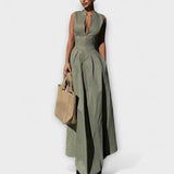 Lujza™ ｜Bezrukávové plisované bodycon midi šaty