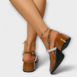 Celandra ™ ｜ Mary Janes s trblietavými remienkami a blokovým podpätkom