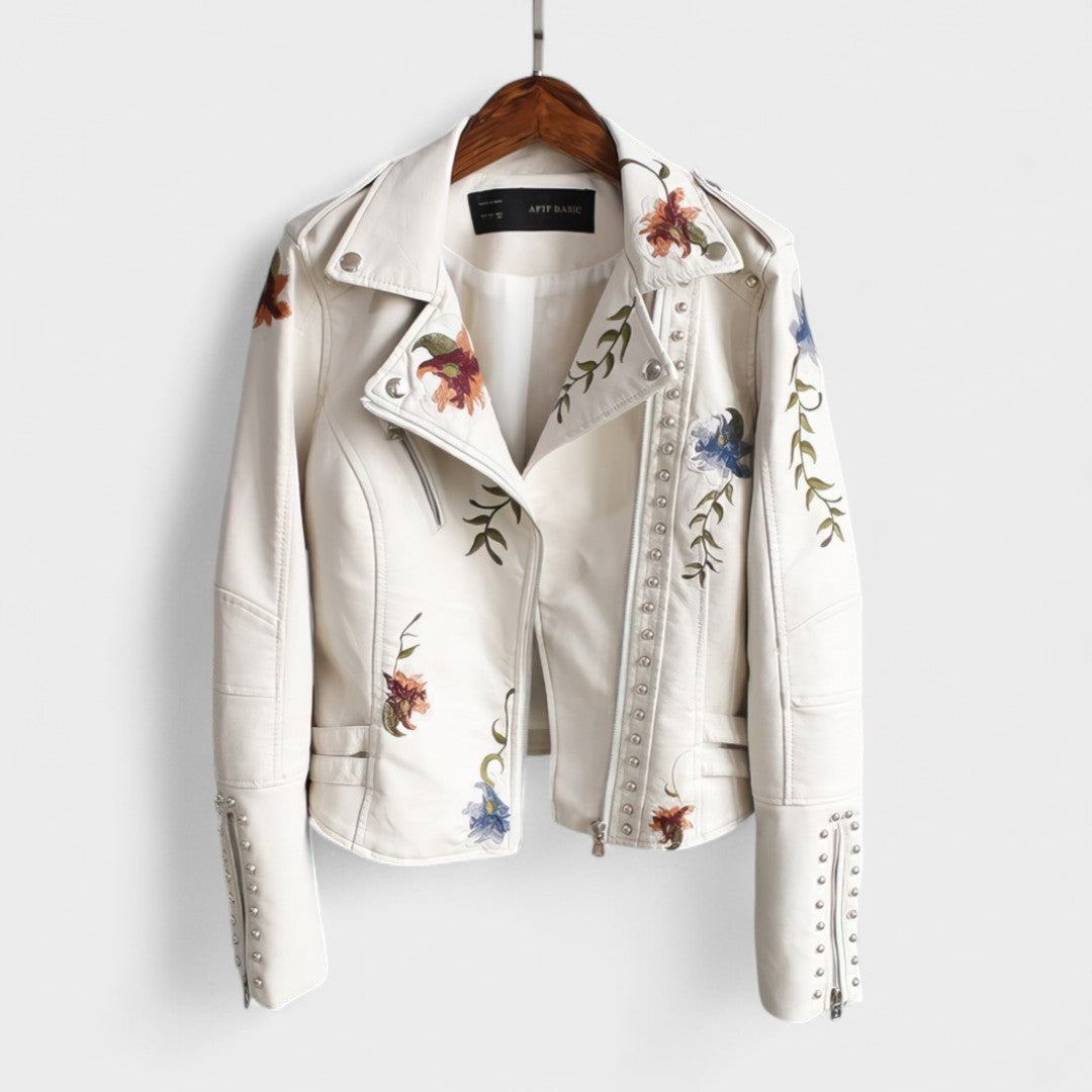 Dagmar ™ ｜ ŠTÝLOVÁ FLORÁLNA BIKER BUNDA