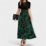 Luna  ™ ｜ Letné šaty s kvetinovým vzorom a okrúhlym výstrihom