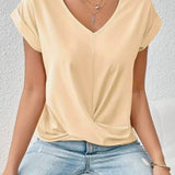 Eloise ™ ｜Top s V-výstrihom a detailom gombíka