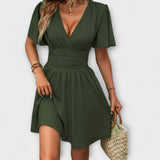 Winslet ™ ｜ Šaty s naťahovaným pásom a V-výstrihom