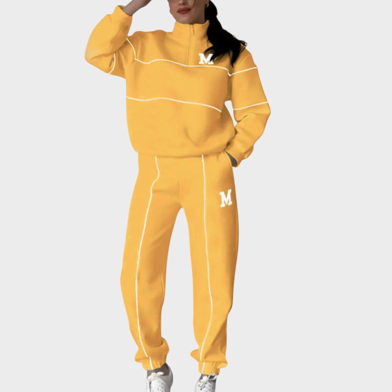 Marcela ™ ｜Ležérny set z 2 dielov s mikinou a líniovým detailom