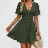 Winslet ™ ｜ Šaty s naťahovaným pásom a V-výstrihom