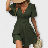 Winslet ™ ｜ Šaty s naťahovaným pásom a V-výstrihom