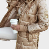 Denisa ™| Elegantný zimný kabát s kapucňou a podšívkou