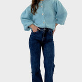 Júlia ™ ｜Džínsy so širokými nohavicami – Kráľovsky modrá