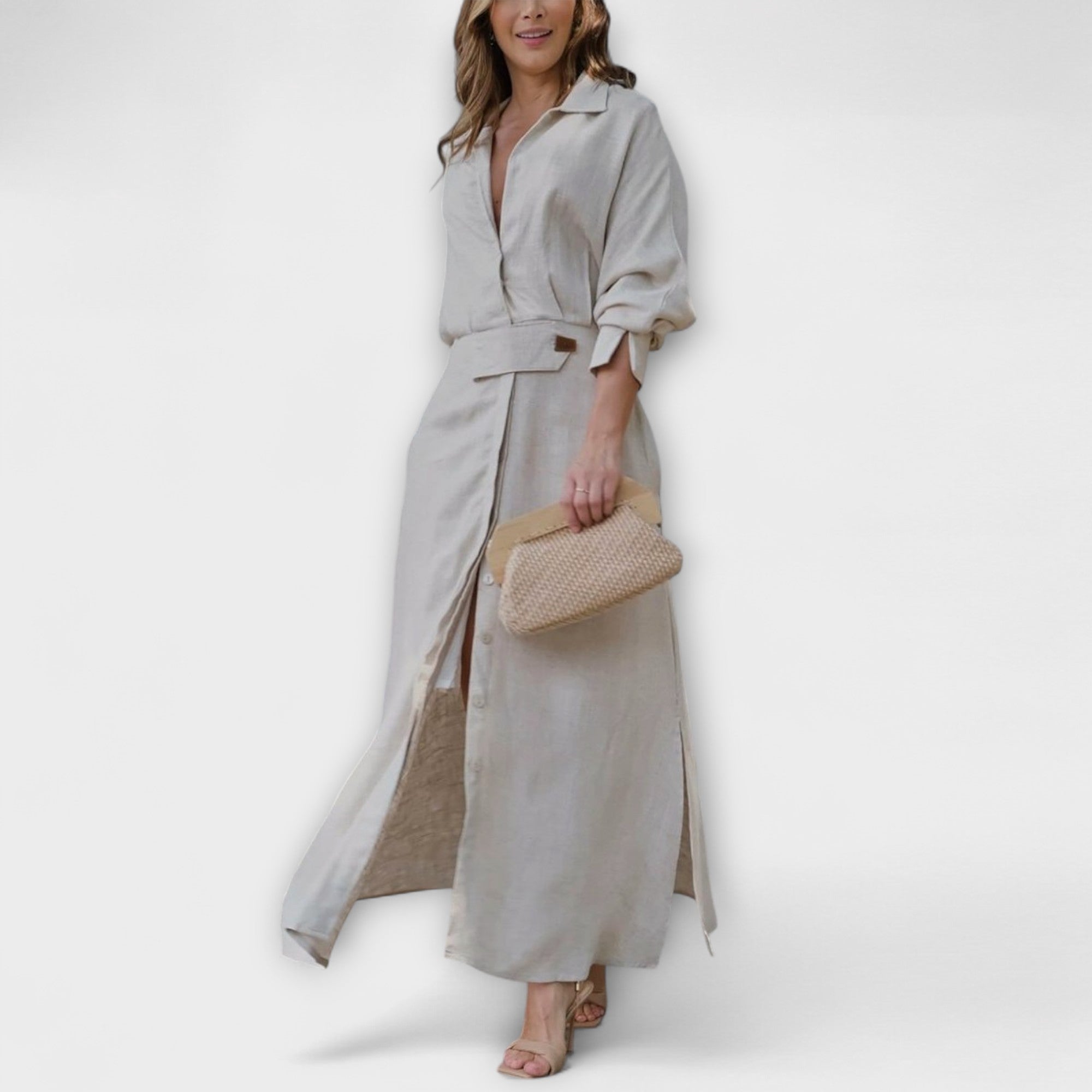 Jeanette  ™ ｜ Maxi šaty s V-výstrihom