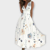 Romy ™ ｜ Kvetinové šaty s V-výstrihom