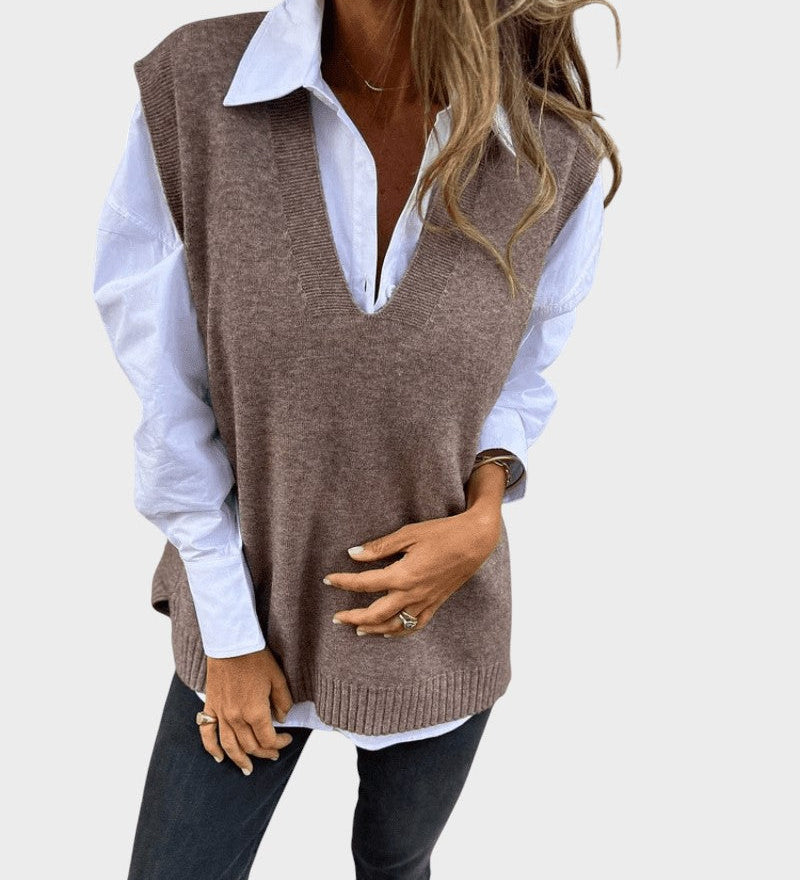 Hana ™ ｜Pletená vesta bez rukávov