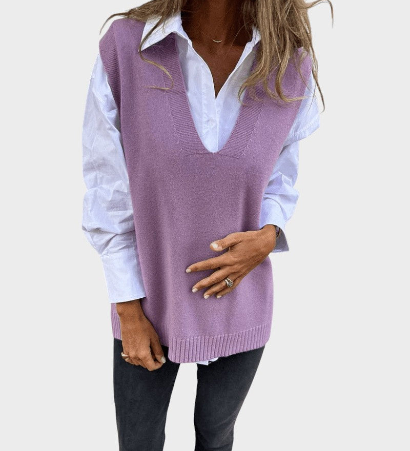 Hana ™ ｜Pletená vesta bez rukávov